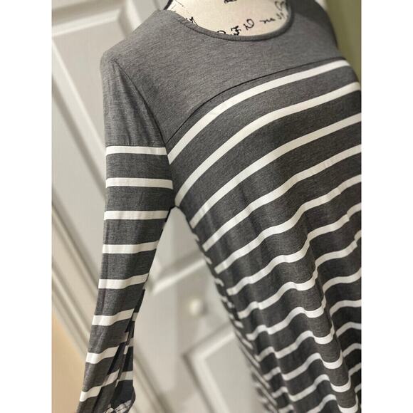 Exist Maxi Dress 3/4 Sleeve Stripe Ribbed Sz Medium Cotton Versatile Aesthetic - Picture 10 of 16